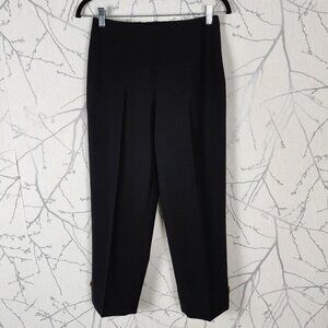 Joseph Ribkoff Black Stretch Knit High Rise Button Cuff Split Ankle Pants